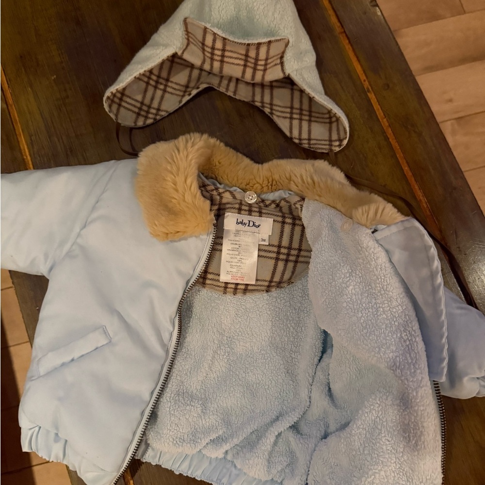 Baby Dior Blue Jacket with Hat Set